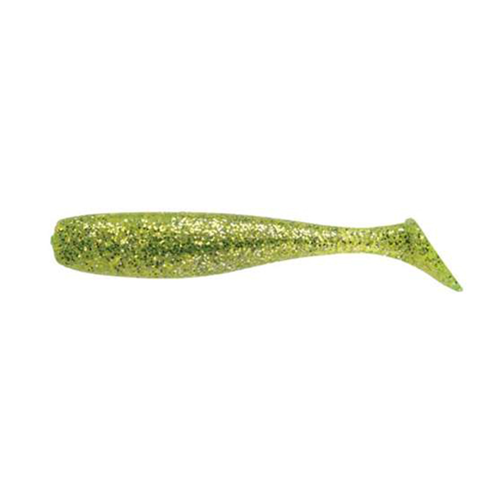 doa lures cal 3in shad chartreuse silver glitter