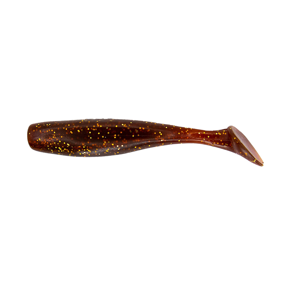 doa lures cal 3in shad tail roobeer gold glitter